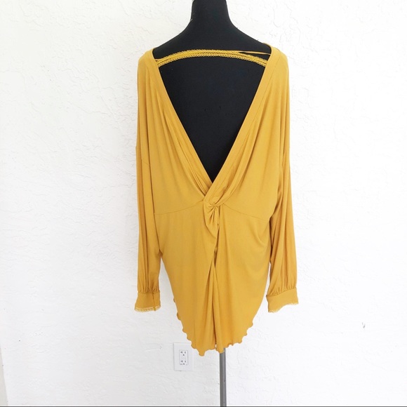 Free People Shimmy Shake Twist Tunic Top in Gold L - Picture 6 of 7